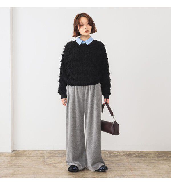 Ray BEAMS 「カット ジャカード フリンジ クルーネック ニット」|ニット・セーター|