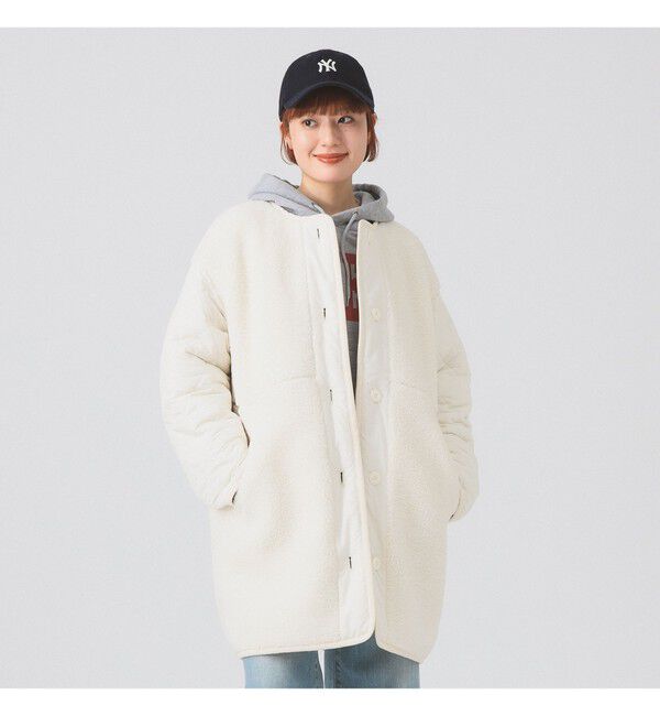 Ray BEAMS 「ボア キルト リバーシブル コート」|ダッフルコート|OFF_WHITE