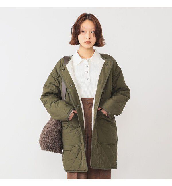 Ray BEAMS 「ボア キルト リバーシブル コート」|ダッフルコート|