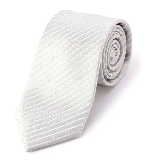 SHIPS「SHIPS: サテン ドビー ドット ネクタイ」|ネクタイ・蝶ネクタイ|シルバー