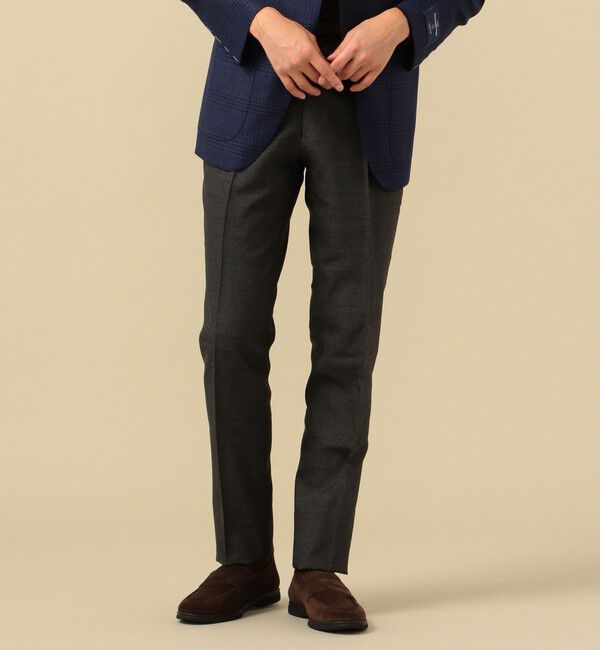 SHIPS「SHIPS: <手洗い可能＞ライトサキソニー ノープリーツ スラックス」|その他|チャコールグレー