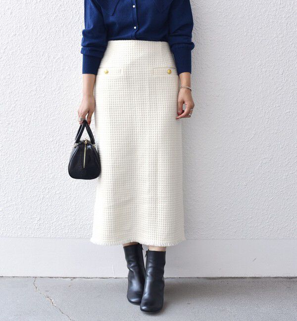 SHIPS for women「*ツイード ポケット デザイン スカート ◇」|スカート|オフホワイト