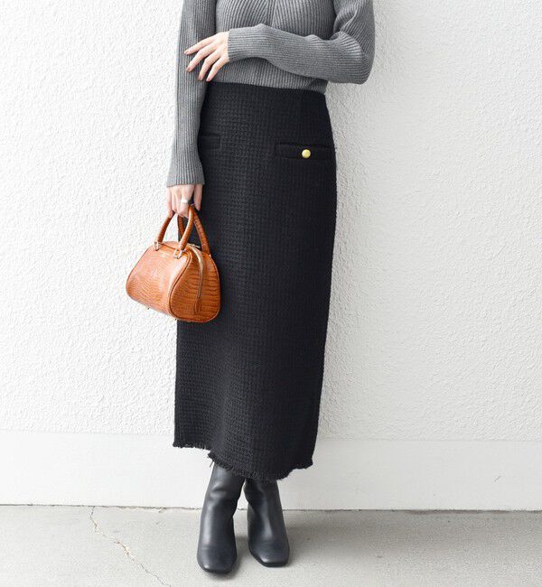 SHIPS for women「*ツイード ポケット デザイン スカート ◇」|スカート|ブラック