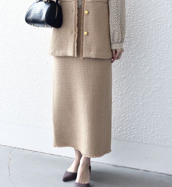SHIPS for women「*ツイード ポケット デザイン スカート ◇」|スカート|ベージュ系