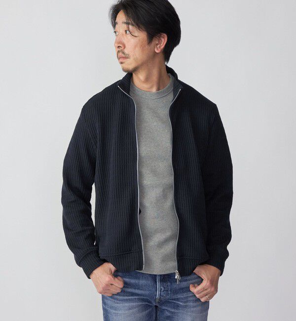 SHIPS「SHIPS: クォーター ゲージ ハイジップ スタンドブルゾン カーディガン」|カーディガン|