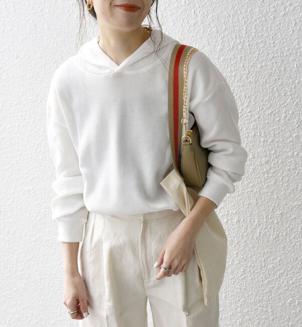 SHIPS any「SHIPS any:〈洗濯機可能〉ワッフル フーディ プルオーバー」|Tシャツ・カットソー|