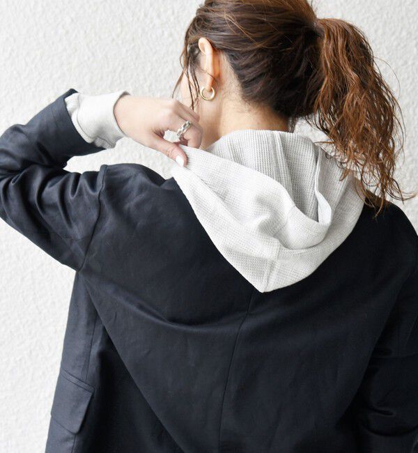 SHIPS any「SHIPS any:〈洗濯機可能〉ワッフル フーディ プルオーバー」|Tシャツ・カットソー|