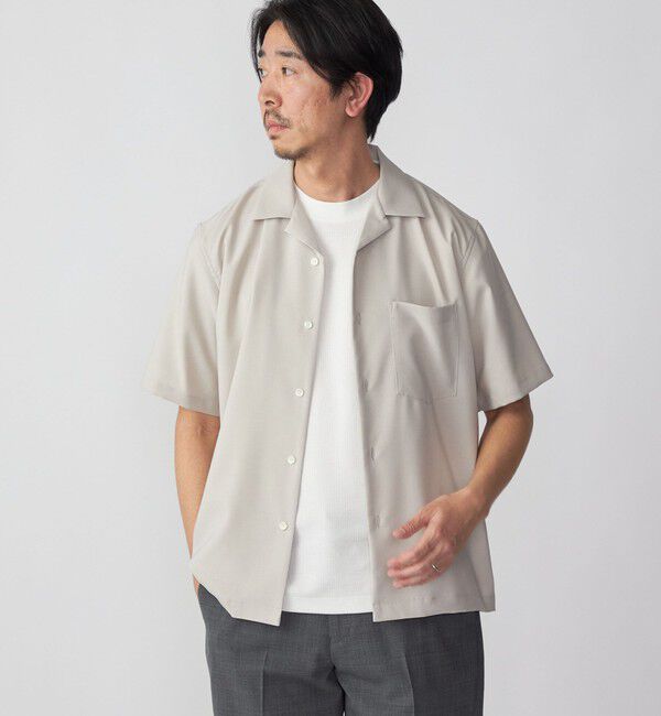 SHIPS「SHIPS: MADE IN JAPAN ドライタッチ オープンカラーシャツ 23SS」|シャツ・ブラウス|ライトグレー