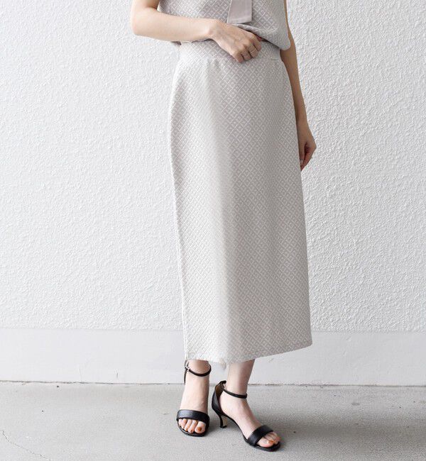 SHIPS for women「* 〈手洗い可能〉ブリスター ジャカード スカート◇」|スカート|ライトグレー