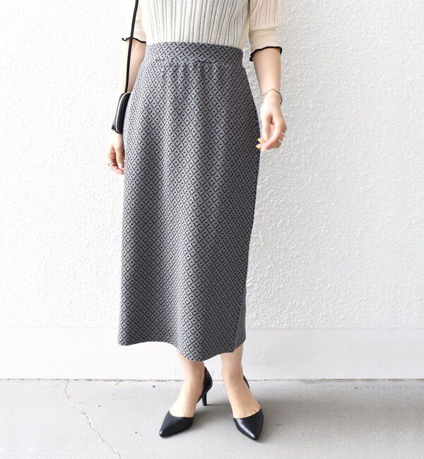 SHIPS for women「* 〈手洗い可能〉ブリスター ジャカード スカート◇」|スカート|ダークグレー