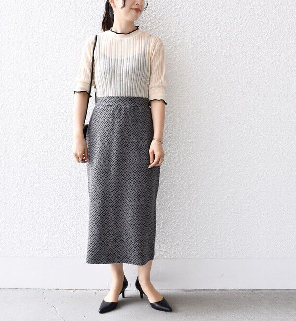 SHIPS for women「* 〈手洗い可能〉ブリスター ジャカード スカート◇」|スカート|