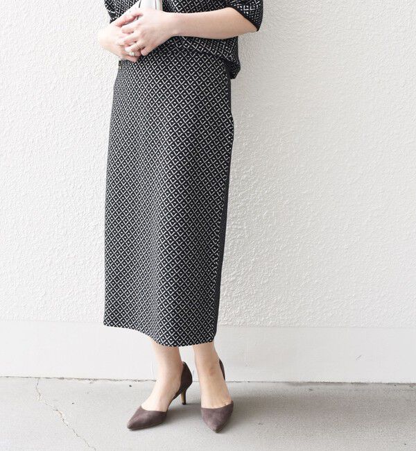 SHIPS for women「* 〈手洗い可能〉ブリスター ジャカード スカート◇」|スカート|ブラック