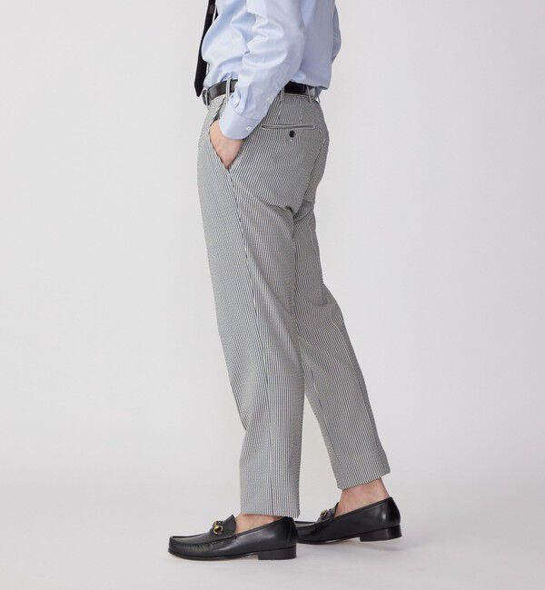 SHIPS「SHIPS: <セットアップ対応> イージー シアサッカー ストレッチ パンツ」|チノ|