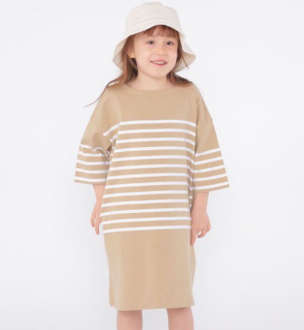 SHIPS KIDS「SHIPS KIDS:100～155cm / パネル ボーダー ワンピース」|ワンピース|