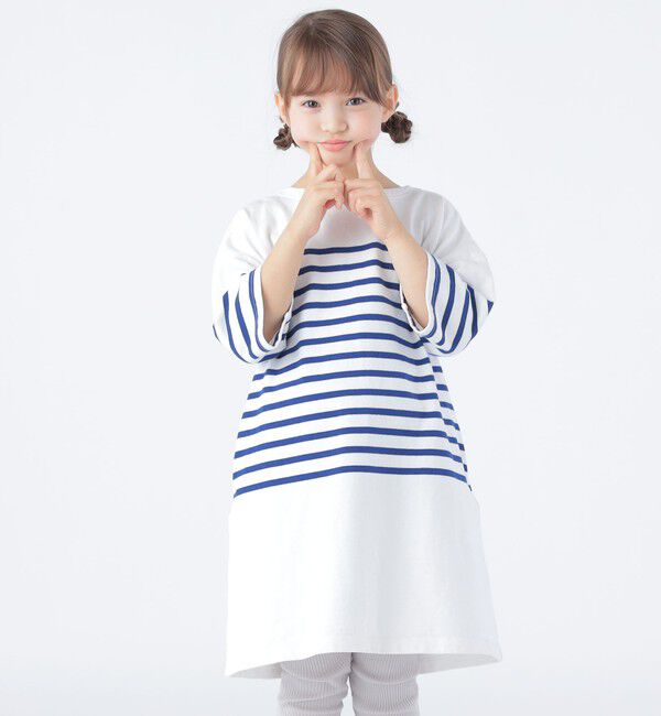 SHIPS KIDS「SHIPS KIDS:100～155cm / パネル ボーダー ワンピース」|ワンピース|