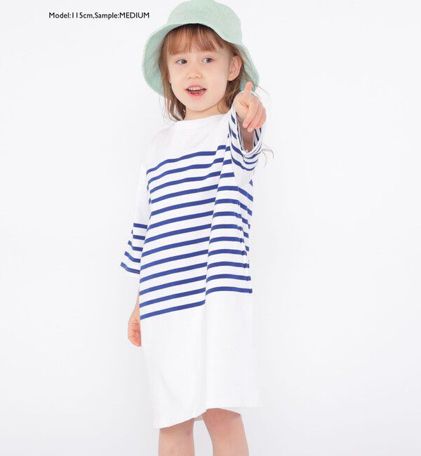 SHIPS KIDS「SHIPS KIDS:100～155cm / パネル ボーダー ワンピース」|ワンピース|