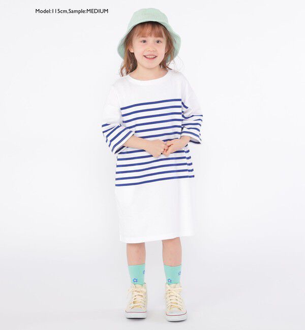 SHIPS KIDS「SHIPS KIDS:100～155cm / パネル ボーダー ワンピース」|ワンピース|