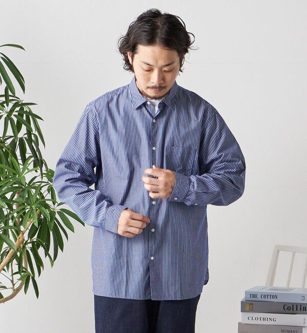 SHIPS any「SHIPS any: ストライプ / ソリッド リラックス レギュラーカラー シャツ 24SS◇」|シャツ・ブラウス|