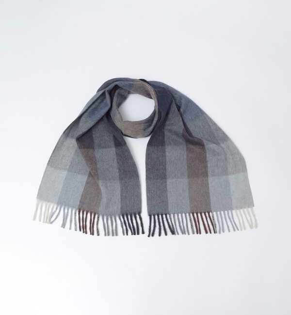 SHIPS「【SHIPS別注】BEGG: JURA JENNINGS BLK CHK」|ストール|ネイビー