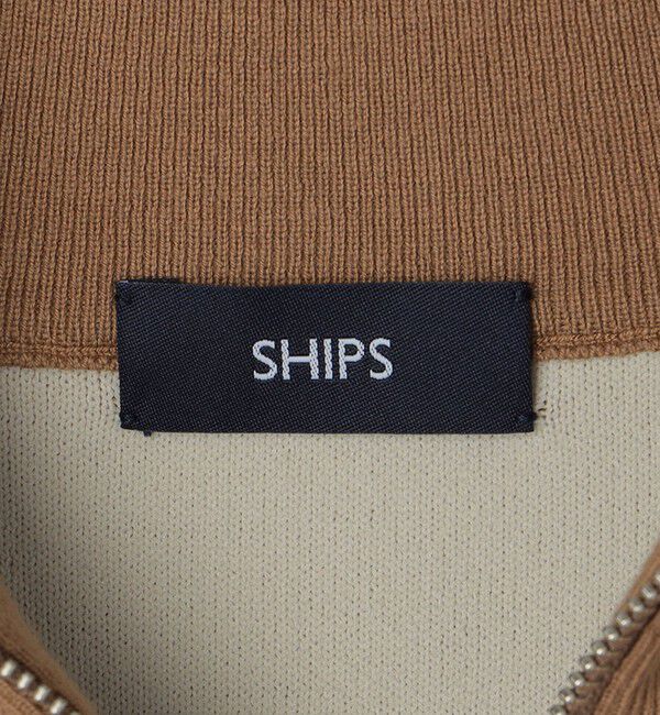SHIPS「SHIPS: 〈手洗い可能〉 ダブルフェイス コットン カシミヤ スタンドジップ ニット ブルゾン」|カーディガン|