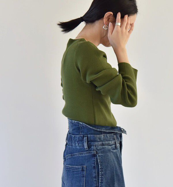 quaranciel「quaranciel:〈手洗い可能〉コットン リブ クルーネック ニット」|ニット・セーター|