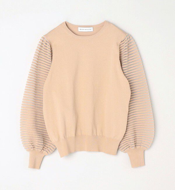 quaranciel「quaranciel:〈手洗い可能〉シアー ボーダー ボリュームスリーブ プルオーバー」|ニット・セーター|