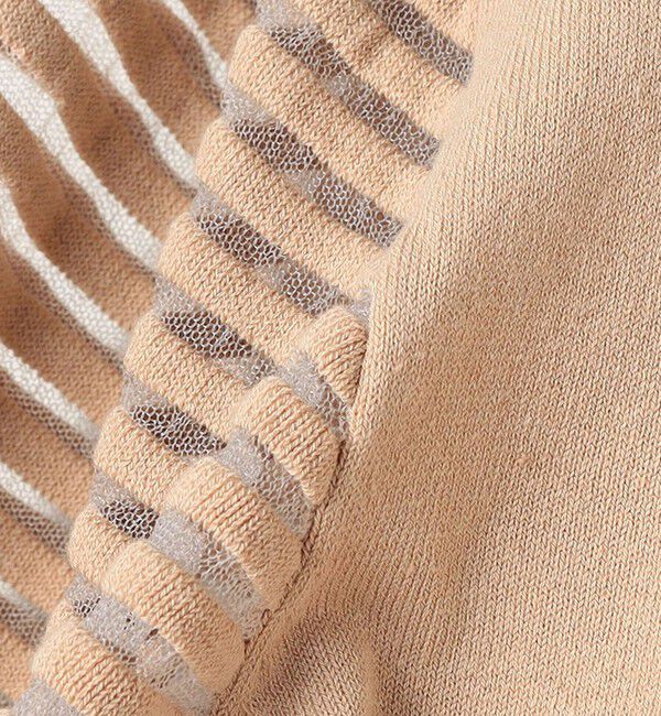 quaranciel「quaranciel:〈手洗い可能〉シアー ボーダー ボリュームスリーブ プルオーバー」|ニット・セーター|