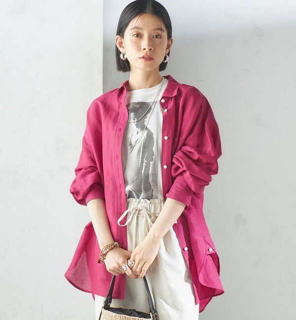 SHIPS for women「〈手洗い可能〉IMPERIAL LINEN オーバー シャツ」|シャツ・ブラウス|