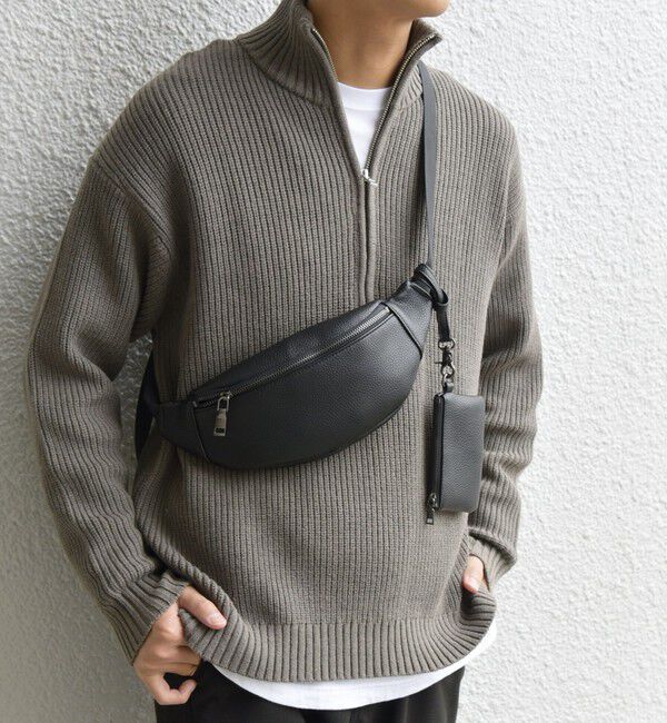 SHIPS any「SHIPS any: スプリット レザー ボディバッグ (カードケース付き)◇」|その他|ブラック