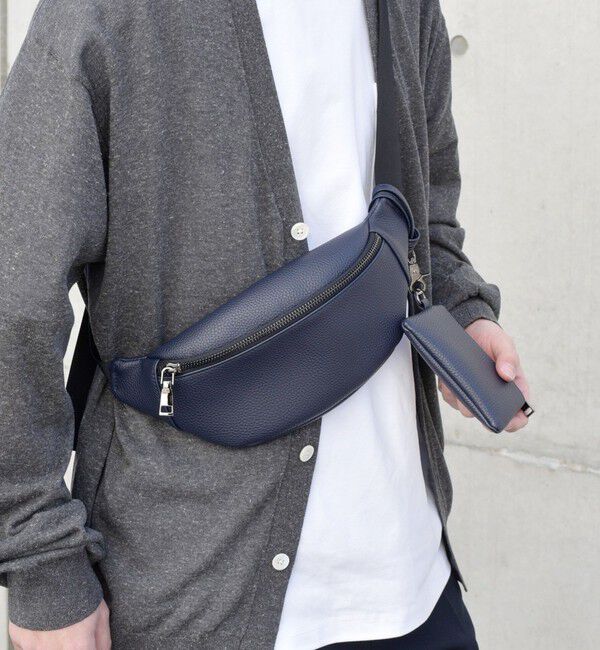 SHIPS any「SHIPS any: スプリット レザー ボディバッグ (カードケース付き)◇」|その他|ネイビー