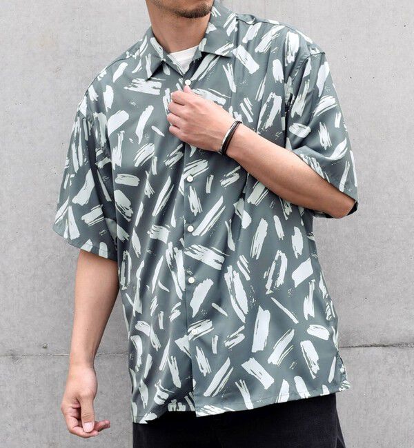 SHIPS any「SHIPS any: 〈洗濯機可能〉ブラッシュ パターン柄 レギュラーカラー シャツ◇」|シャツ・ブラウス|ダークグレー