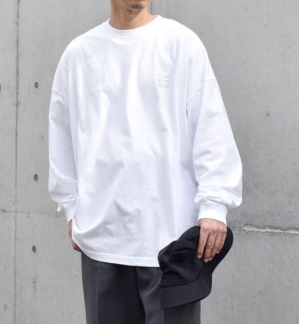 SHIPS any「【WEB限定】SHIPS any: BLAH BLAH BLAH.ワンポイント 刺繍 ルーズ Tシャツ (ロンT)◇」|Tシャツ・カットソー|