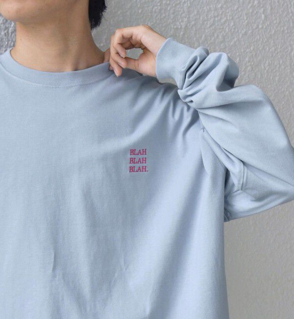 SHIPS any「【WEB限定】SHIPS any: BLAH BLAH BLAH.ワンポイント 刺繍 ルーズ Tシャツ (ロンT)◇」|Tシャツ・カットソー|