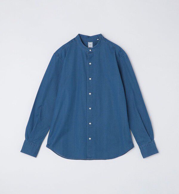 SHIPS「SHIPS: ウォッシュド デニム バンドカラーシャツ」|シャツ・ブラウス|