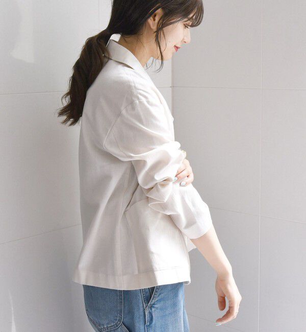 SHIPS any「SHIPS any: リネン ミックス 千鳥柄 テーラード ジャケット」|テーラードジャケット|