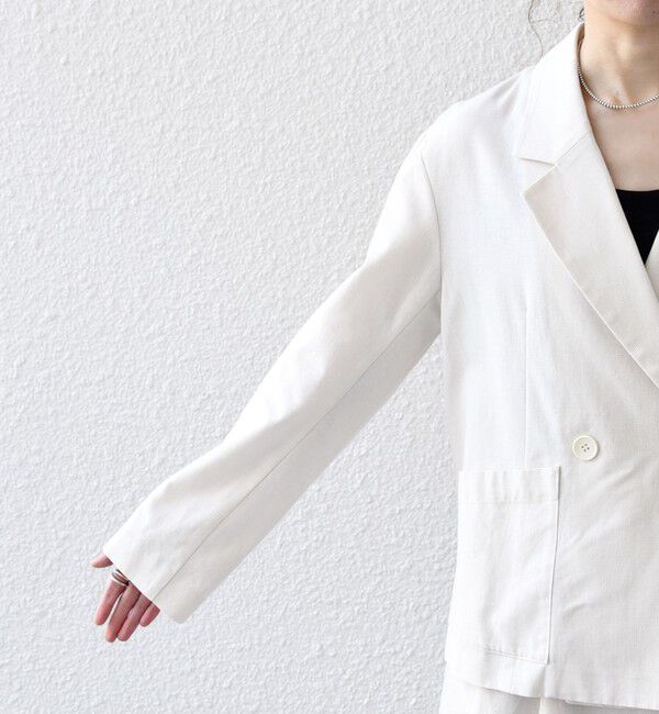 SHIPS any「SHIPS any: リネン ミックス 千鳥柄 テーラード ジャケット」|テーラードジャケット|