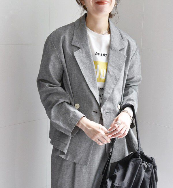 SHIPS any「SHIPS any: リネン ミックス 千鳥柄 テーラード ジャケット」|テーラードジャケット|