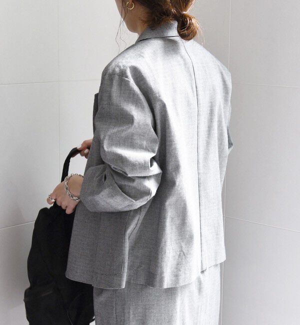 SHIPS any「SHIPS any: リネン ミックス 千鳥柄 テーラード ジャケット」|テーラードジャケット|