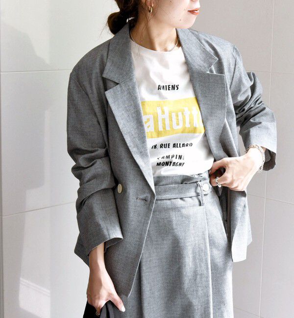 SHIPS any「SHIPS any: リネン ミックス 千鳥柄 テーラード ジャケット」|テーラードジャケット|