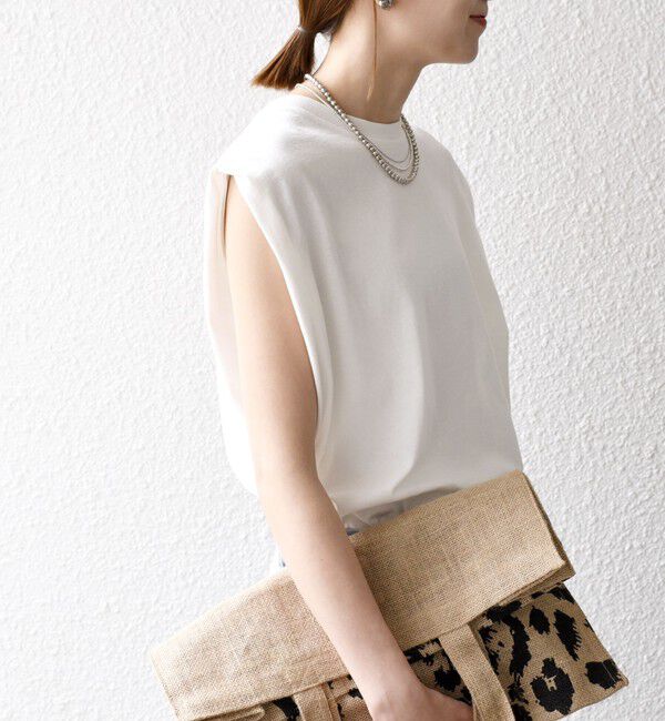 SHIPS any「SHIPS any:〈抗菌防臭/洗濯機可能〉USAコットン ラウンドヘム ノースリーブ TEE」|Tシャツ・カットソー|