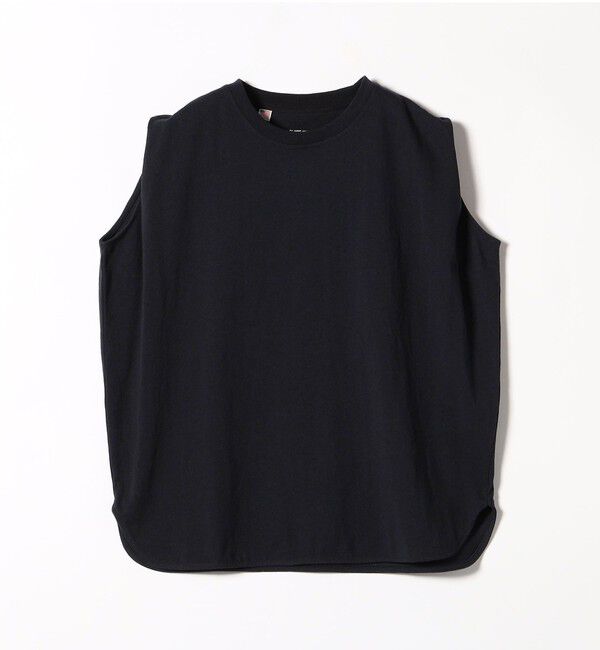 SHIPS any「SHIPS any:〈抗菌防臭/洗濯機可能〉USAコットン ラウンドヘム ノースリーブ TEE」|Tシャツ・カットソー|