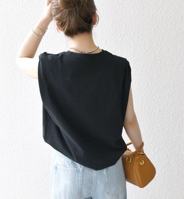 SHIPS any「SHIPS any:〈抗菌防臭/洗濯機可能〉USAコットン ラウンドヘム ノースリーブ TEE」|Tシャツ・カットソー|