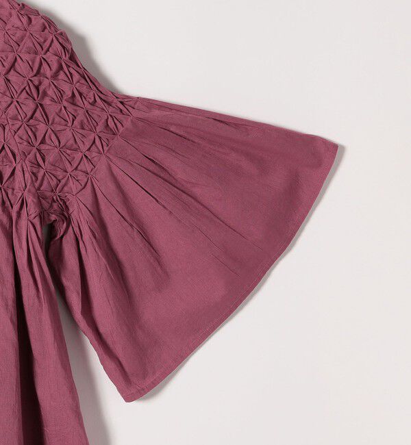 SHIPS any「SHIPS any:〈洗濯機可能〉ハンドスモッキング コットン フレア ブラウス」|シャツ・ブラウス|