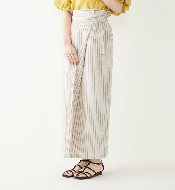 SHIPS Colors 「SHIPS Colors:〈手洗い可能〉レーヨンリネン ラップ スカート」|タイト|