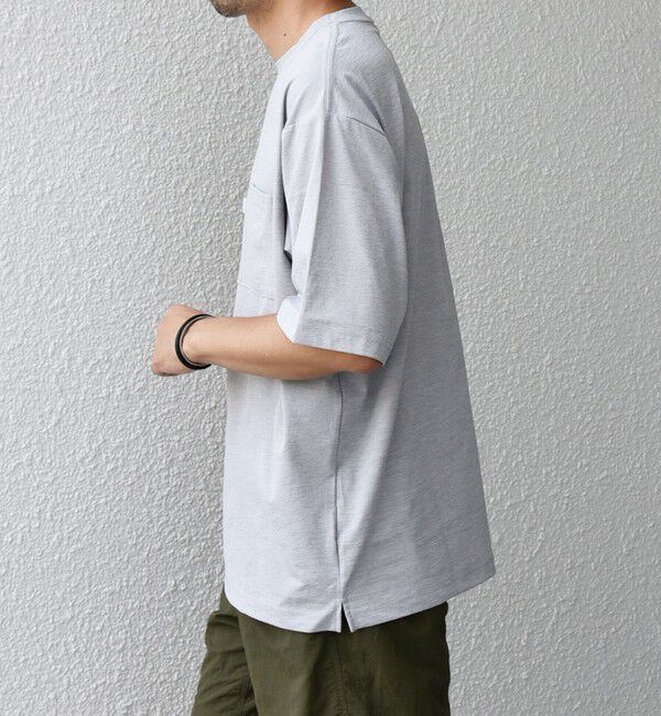 SHIPS any「【WEB限定】SHIPS any: リラックス ワンポイント ピスネーム ポケット Tシャツ（セットアップ対応）◇」|Tシャツ・カットソー|