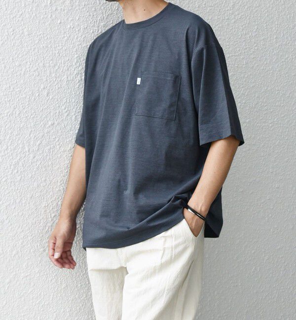 SHIPS any「【WEB限定】SHIPS any: リラックス ワンポイント ピスネーム ポケット Tシャツ（セットアップ対応）◇」|Tシャツ・カットソー|