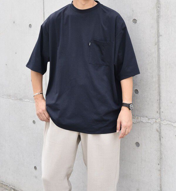 SHIPS any「【WEB限定】SHIPS any: リラックス ワンポイント ピスネーム ポケット Tシャツ（セットアップ対応）◇」|Tシャツ・カットソー|