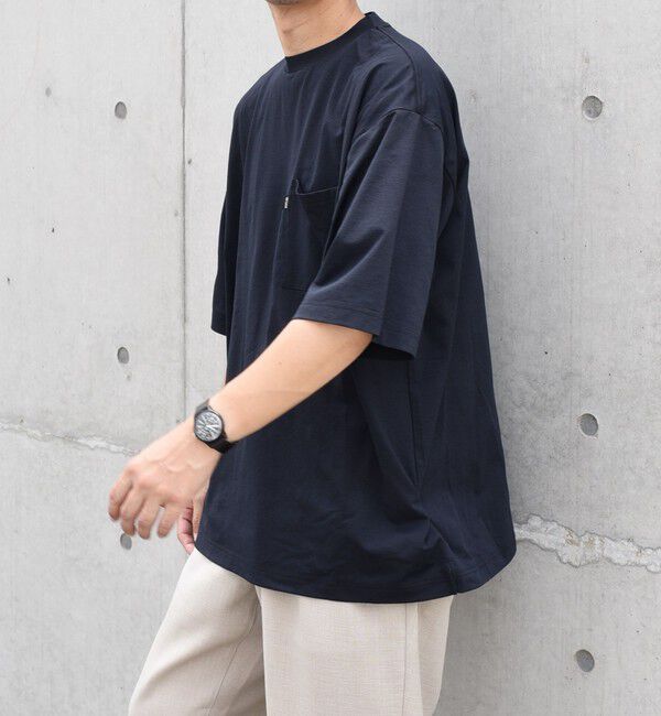 SHIPS any「【WEB限定】SHIPS any: リラックス ワンポイント ピスネーム ポケット Tシャツ（セットアップ対応）◇」|Tシャツ・カットソー|