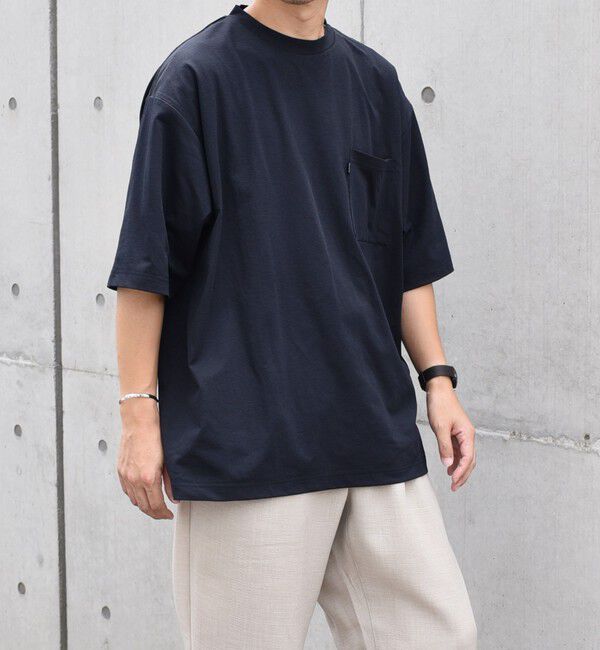 SHIPS any「【WEB限定】SHIPS any: リラックス ワンポイント ピスネーム ポケット Tシャツ（セットアップ対応）◇」|Tシャツ・カットソー|