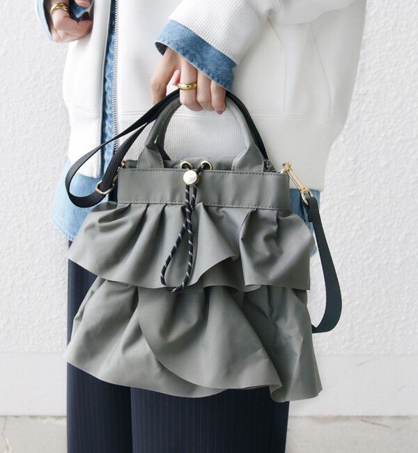 SHIPS for women「【WEB限定】 2WAY ナイロン フリル ショルダー バッグ」|ショルダー・メッセンジャー|